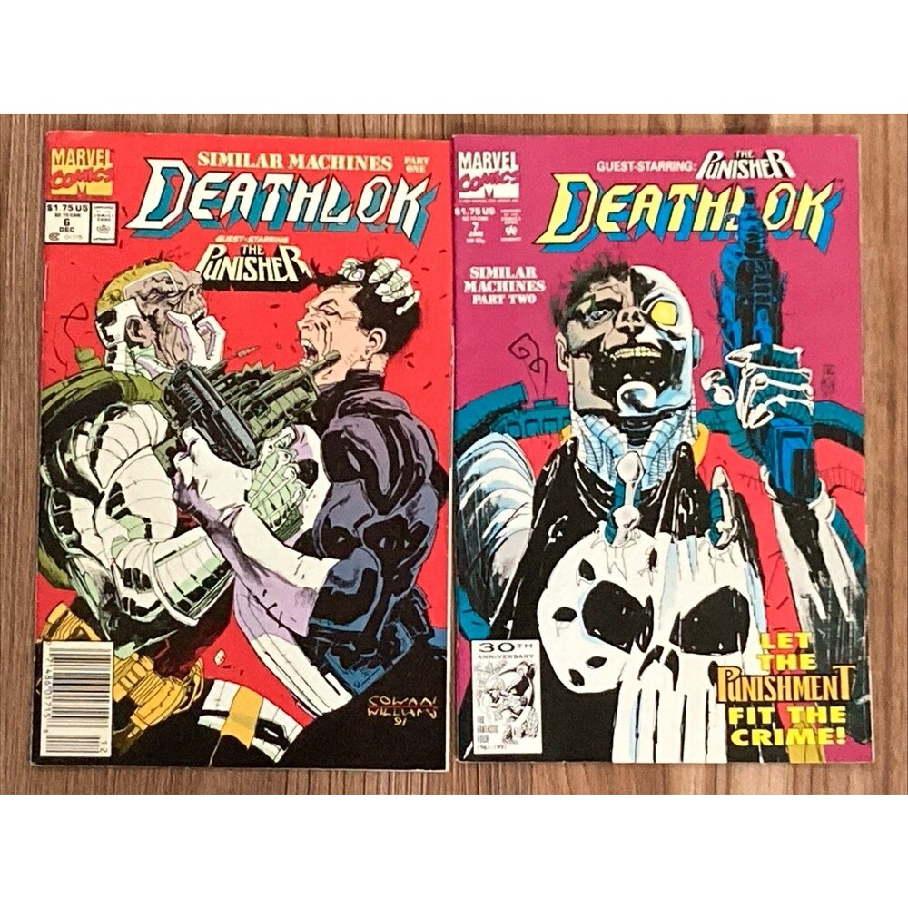 Deathlok & The Punisher: Similar Machines (1991) Marvel Comic Book No. 6,7 Set